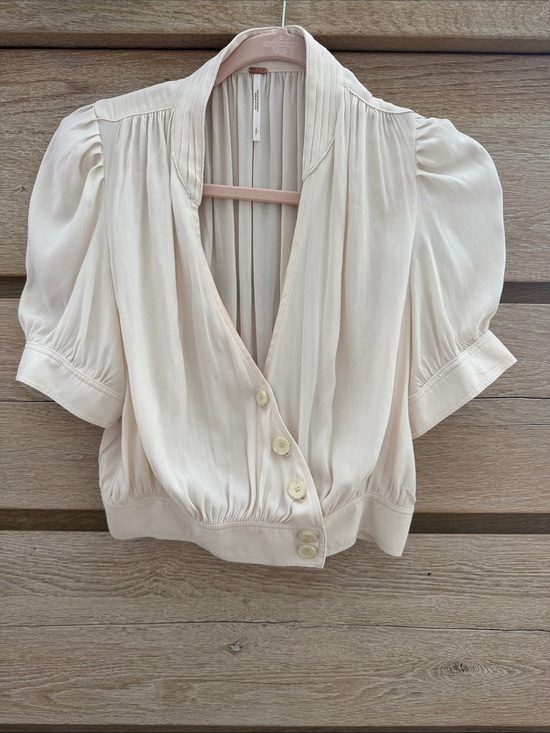 Free People Tops - Free People Blouson Drapey Cream Puff Sleeve Blouse - Romantic, small